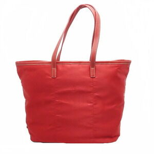 Prada Nylon Tote Bag Leather Rosso Red